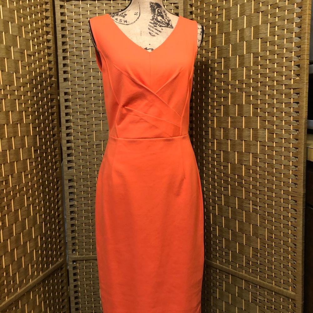 Neiman Marcus Orange Sheath Dress-Sz 10 (NWT)